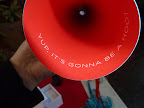 The inside of the save the date horn reads: Yup, it's gonna be a hoot.