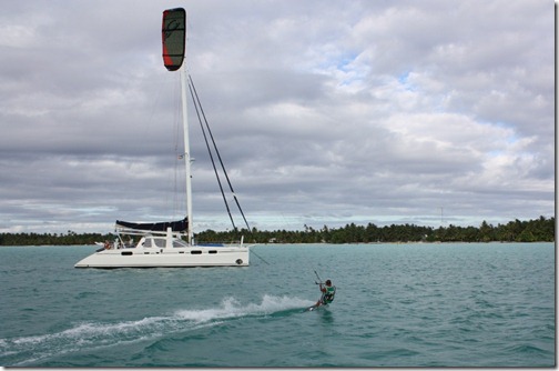 Kiting in Maupiti anchorage