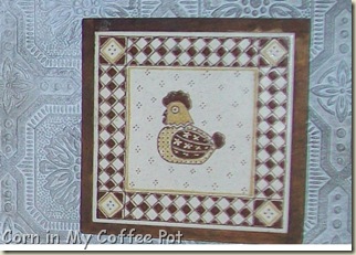 CHICKEN TRIVET BLUE BACKSPLASH