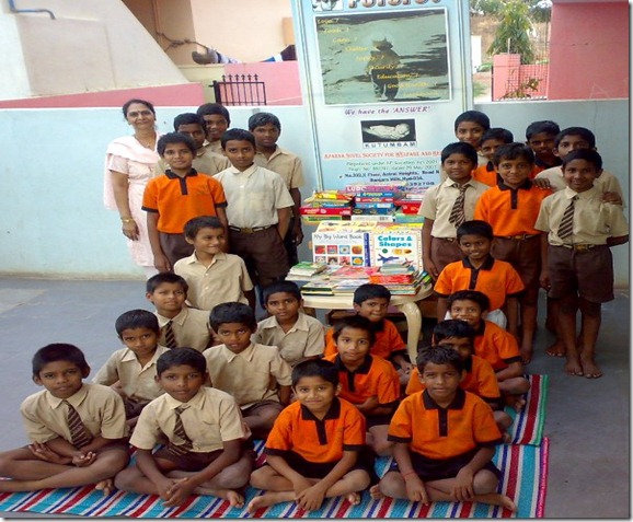 Kutumbam boys are very happy on receiving the Gifts