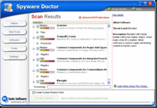 halaman scan result psyware doctors