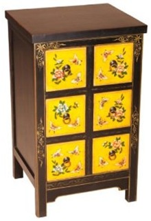 yellow oriental side chest