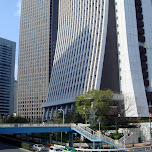 base of the skyscrapers in shinjuku in Shinjuku, Japan 