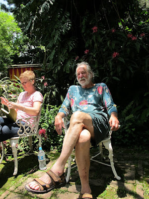 Carol gave a long demonstration, he rested too