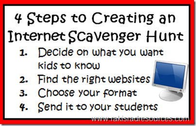 Internet scavenger hunts are a great way for students to preview or review knowledge while exploring quality websites about a topic.  Raki's Rad Resources