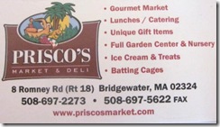 Priscos market business card