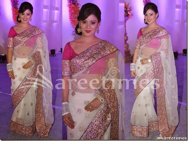 White_Embroidery_Net_Saree White_Embroidery_Net_Saree
