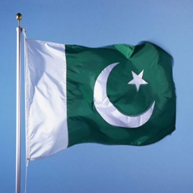 Pakistan flag waving in the Air on 23 March 2013