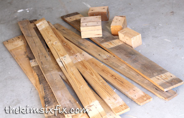 Reclaimed lumber from pallet