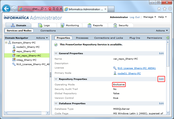 Informatica Version Control Team-Based Development Option