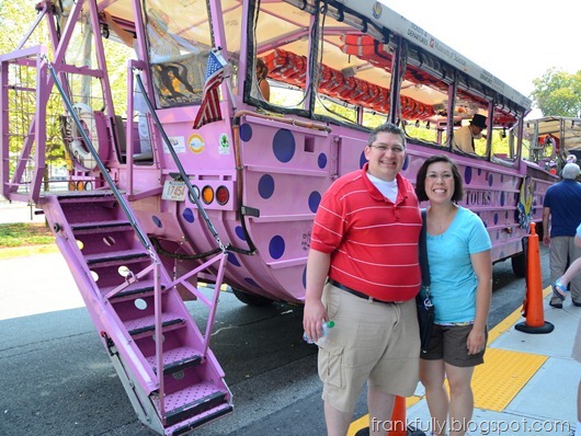 Brandon and Victoria in front of Dorchester Dottie, the Duck Boat (tour)