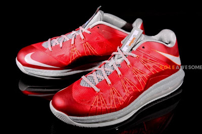 nike lebron 10 low gr ohio state 1 01 First Look at Nike Air Max LeBron X Low Ohio State