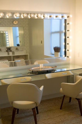 The entryway of the bathroom. It felt like a glam dressing room.