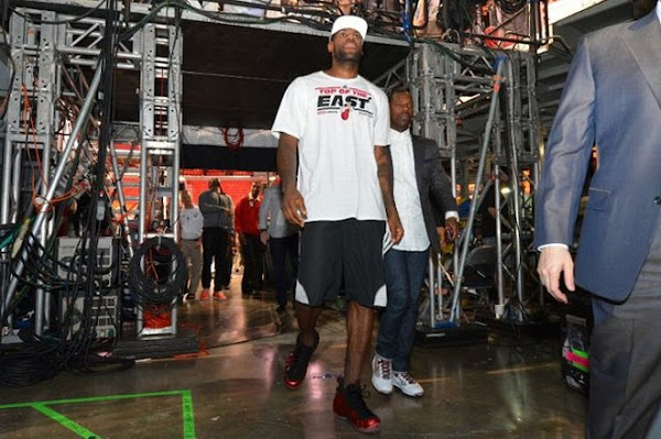 James Wears Red Foams Postgame amp Equips Team LeBron in Game 7