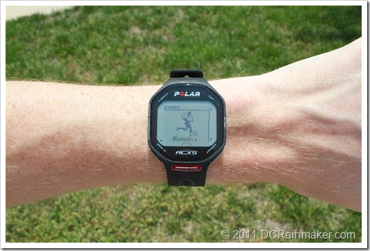 Polar RCX5 Running Start Screen