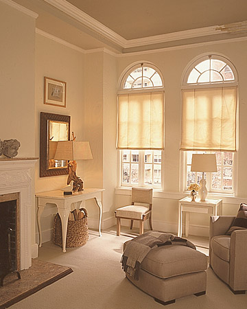 A range of neutrals from seashells and stones inspired the choice of restful colors for this living room. A range of neutrals from seashells and stones inspired the choice of restful colors for this living room.
