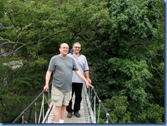 8624 Lookout Mountain, Georgia - Rock City, Rock City Gardens Enchanted Trail - Bill and Peter on Swing-A-Long Bridge