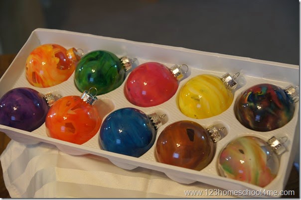Marble Paint Effect Christmas Ornaments Marble Paint Effect Christmas Ornaments
