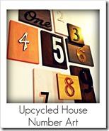 upcycled house number art