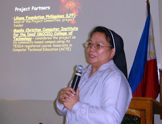 LFP National Coordinator Sis. Agnetia Naval introduces Liliane Foundation Philippines as lead agency of the CTED Project.
