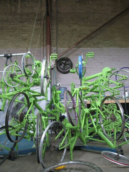 Image Dimension: 525x700 :: Christmas Trees: 23-foot-tall made from 100 old Bicycles in Sydney Christmas Trees: 23-foot-tall made from 100 old Bicycles in Sydney