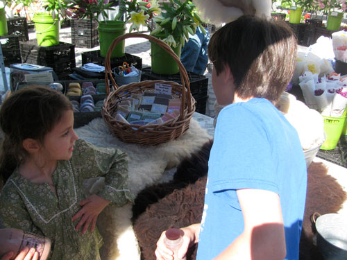 Checking out soaps made from goat milk. We didn’t get soap, but did buy some of the Ronnybrook Farm chocolate milks.