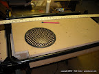 Marking the cut-out for the speakers.  Bottom is still only temporarily attached with screws at this point...  Just in case you cut something incorrectly...