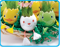 Those of you who prefer your eggs with faces and feet can get one of these guys.
Nyokki Grass Pets, about $10.98 each, eggling.com for stores. Those of you who prefer your eggs with faces and feet can get one of these guys.
Nyokki Grass Pets, about $10.98 each, eggling.com for stores.