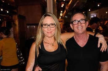 Laura Thornhill & Brad Logan having a friendly tender moment at the Need For Speed Event at the Calif. Surf Museum in 2012!