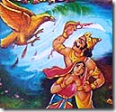 Ravana fighting off Jatayu