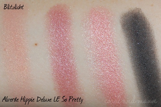 Alverde Hippie Deluxe LE So Pretty Lidschatten Swatch Blitzlicht Alverde Hippie Deluxe LE So Pretty Lidschatten Swatch Blitzlicht