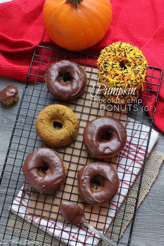 Baked Pumpkin Chocolate Chip Donuts {gf} @LifeMadeSweeter.jpg