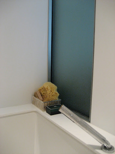 In my guest bathroom, I keep sponges and brushes organized in containers. In my guest bathroom, I keep sponges and brushes organized in containers.