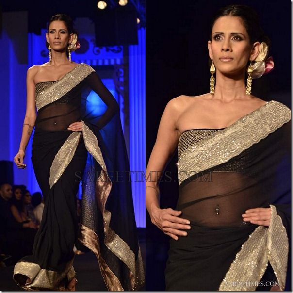 meera musaffar ali_blacksaree