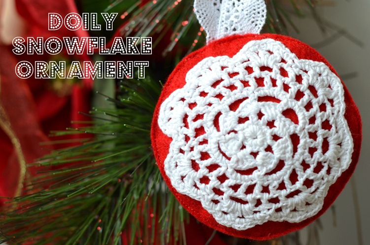 Doily Snowflake Ornament from A Lemon Squeezy Home