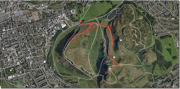 Mapa da trilha ao Arthur's Seat - Edimburgo, Escócia Mapa da trilha ao Arthur's Seat - Edimburgo, Escócia