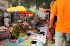 Textile sold in front of Kuntepa bazaar, Margilan