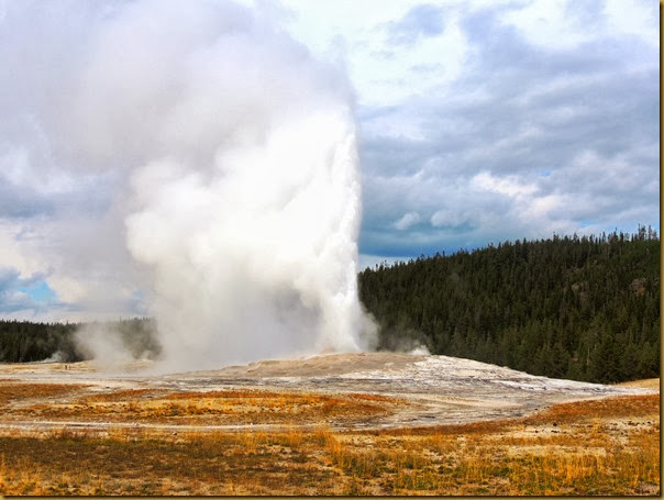 Old Faithful finally blows