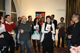 NYU Wagner Dean Ellen Schall and Pepe Villegas with guests at the opening reception of 
FolkloRican: The Art of Pepe Villegas
at NYU Wagner