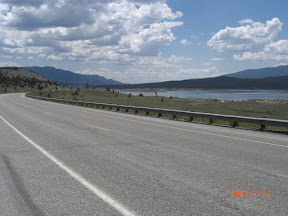 Looking East on CO Hwy 82 at Twin Lakes.