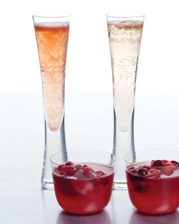 Sorbet and Champagne Cocktail: A dollop of sorbet adds juicy sweetness -- and a pop of color -- to this holiday drink.