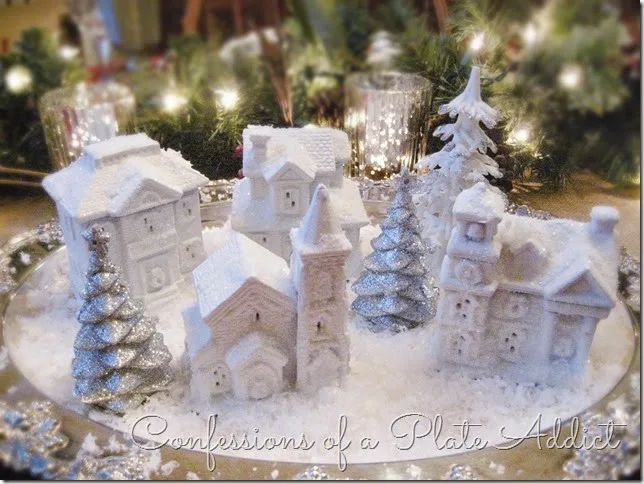 CONFESSIONS OF A PLATE ADDICT DIY Dollar Tree Snow Village 3