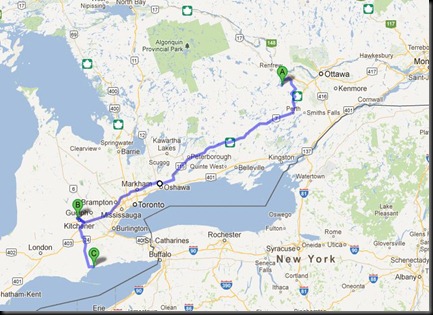 Port Dover route Port Dover route