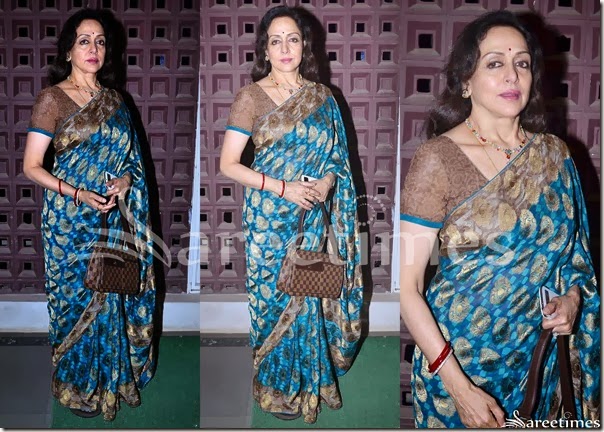 Hema_Malini_Blue_Printed_Saree Hema_Malini_Blue_Printed_Saree