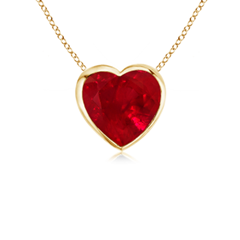 Heart Ruby Solitaire Pendant