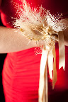 My sister, and Matron of Honor, wore a Brown Paper Design wrist corsage.