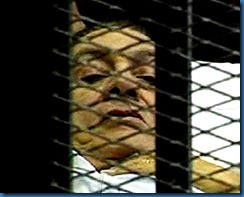 Mubarak in cage