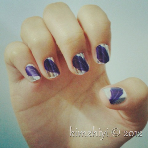 Purple nail stickers from Seventeen mag Malaysia. Pretty design :) Some ppl