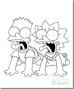 colorear-bart-lisa-gritando colorear-bart-lisa-gritando