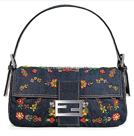 FENDI BAGUETTE JEANS Limited Re Editions by Silvia Venturini FENDI FALL WINTER 2012  2013 flagship store“I was in the garden playing with my children when Leonetta started picking daisies arranging them on my jeans